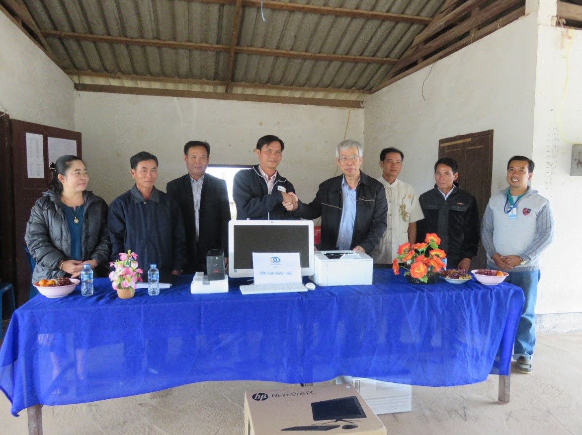 NT1PC contributed office equipment to the village of Phon Chaleun
