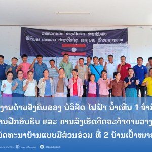 Nam Theun 1 Power Co., Ltd. organized training and implemented participatory village development planning activities in 2 target villages in Viengthong district, Bolikhamxay province